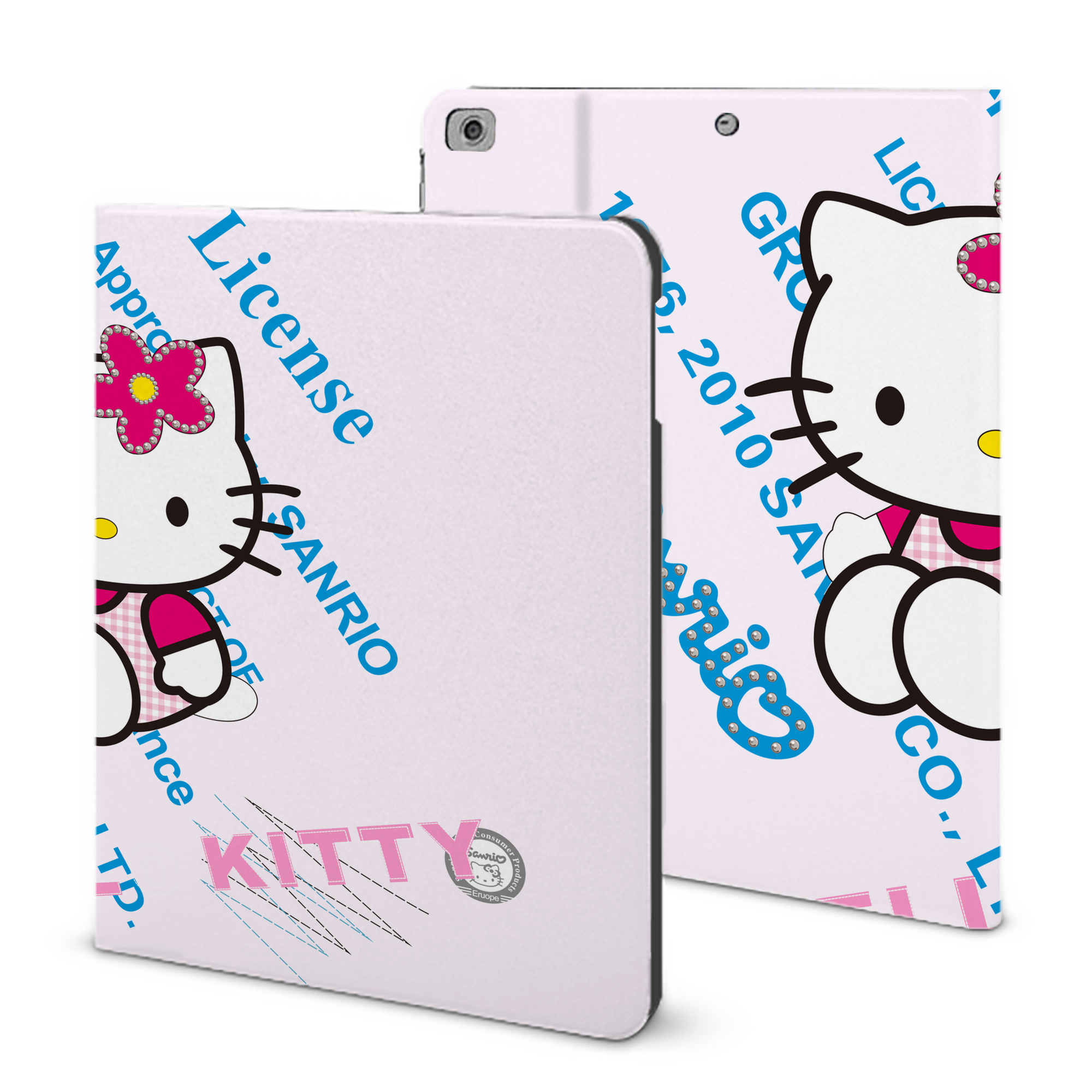 （画像用） Hello Kitty ハローキティ IPad ケース ブック型 PUレザー TPU 耐衝撃 軽量 薄型 ペン収納なし 全面保護 IPad 各モデル対応
